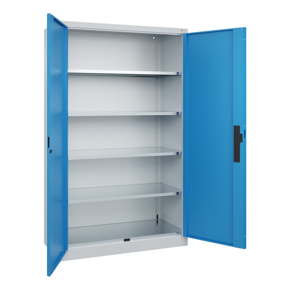 Numéro de l'image du produit 3: Armoire pour charges lourdes C+P avec 4 tablettes, H x l x P 1 950 x 1 200 x 500 mm, gris clair, bleu clair