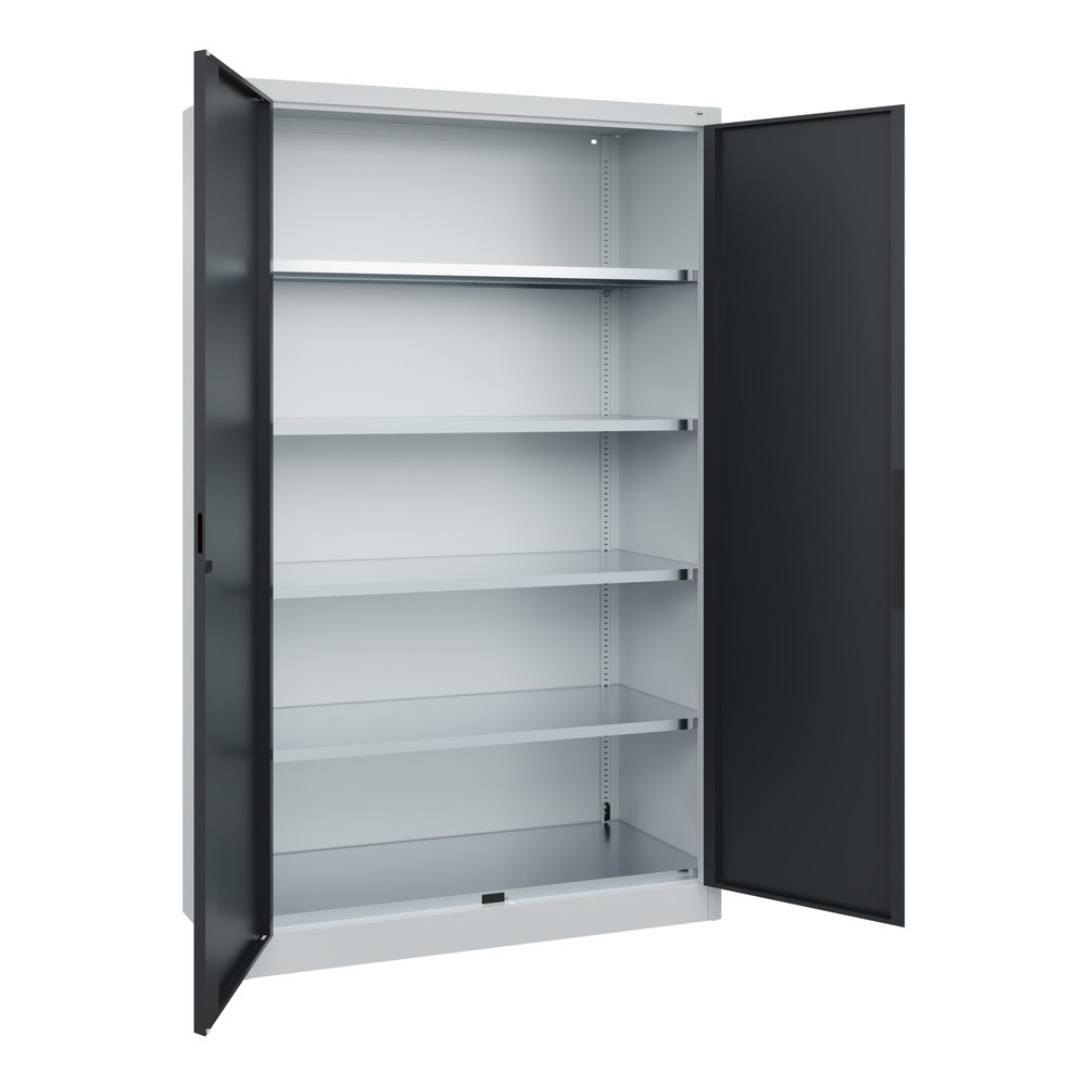 Numéro de l'image du produit 3: Armoire pour charges lourdes C+P avec 4 tablettes, H x l x P 1 950 x 1 200 x 500 mm, gris clair, gris noir