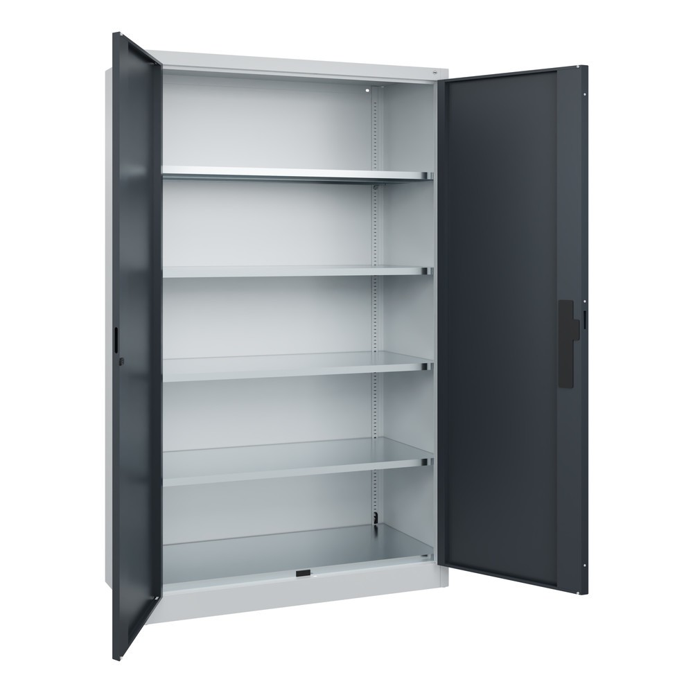 Numéro de l'image du produit 3: Armoire pour charges lourdes C+P avec 4 tablettes, H x l x P 1 950 x 1 200 x 500 mm, gris clair, gris anthracite