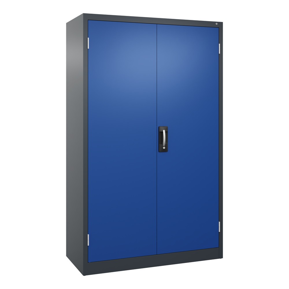 Illustration du produit: Armoire pour charges lourdes C+P avec 4 tablettes, H x l x P 1 950 x 1 200 x 500 mm, gris anthracite, bleu gentiane