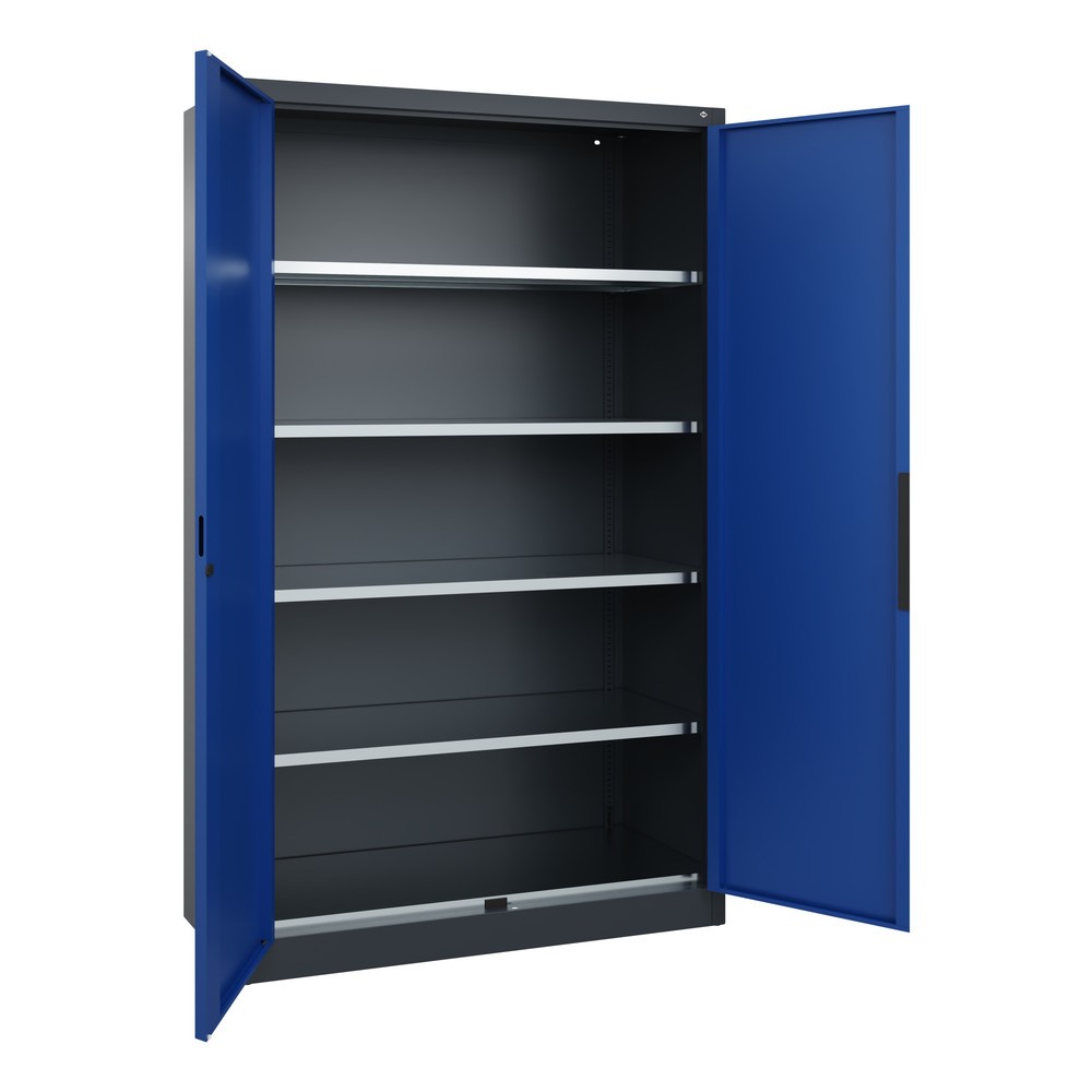 Numéro de l'image du produit 3: Armoire pour charges lourdes C+P avec 4 tablettes, H x l x P 1 950 x 1 200 x 500 mm, gris anthracite, bleu gentiane