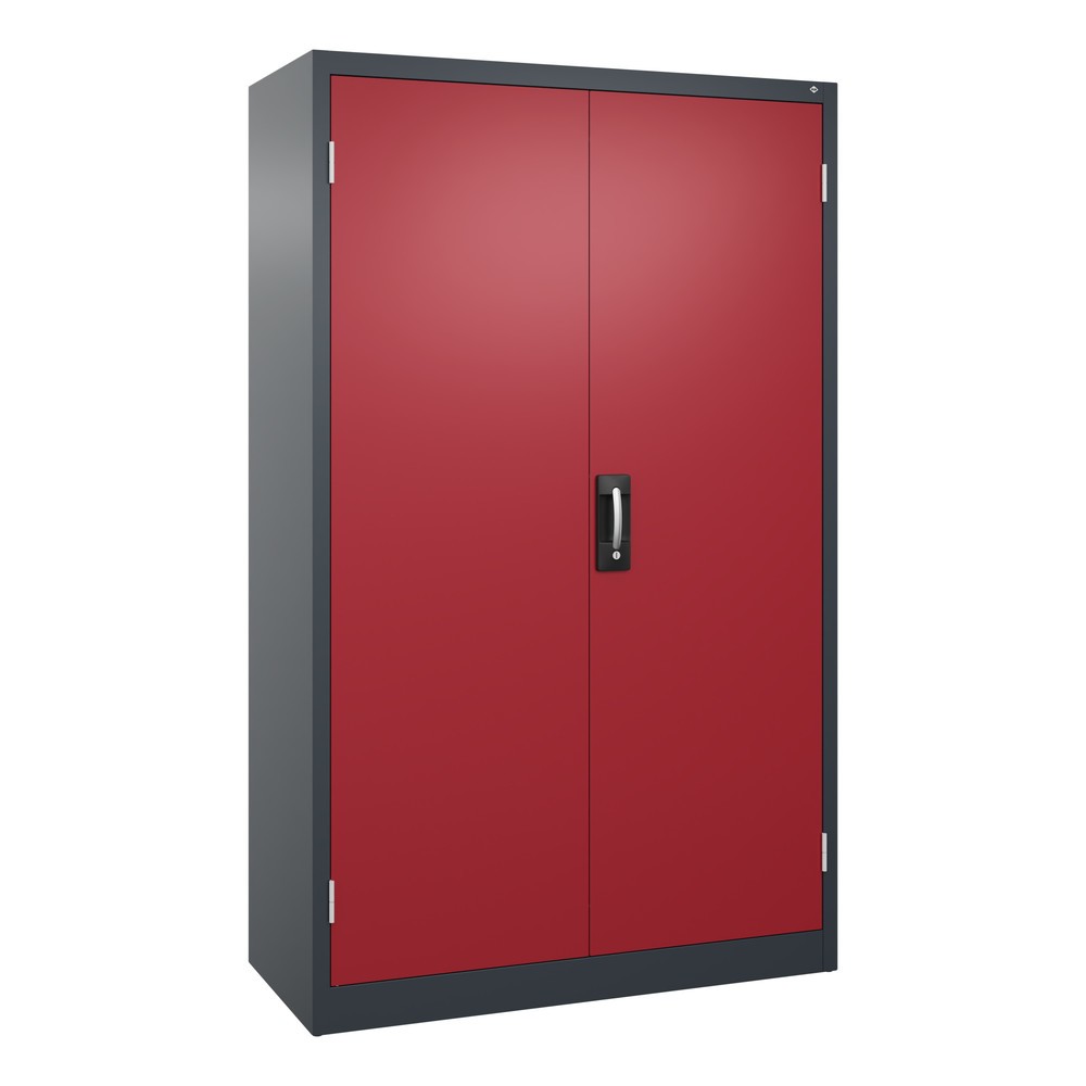 Illustration du produit: Armoire pour charges lourdes C+P avec 4 tablettes, H x l x P 1 950 x 1 200 x 500 mm, gris anthracite, rouge rubis