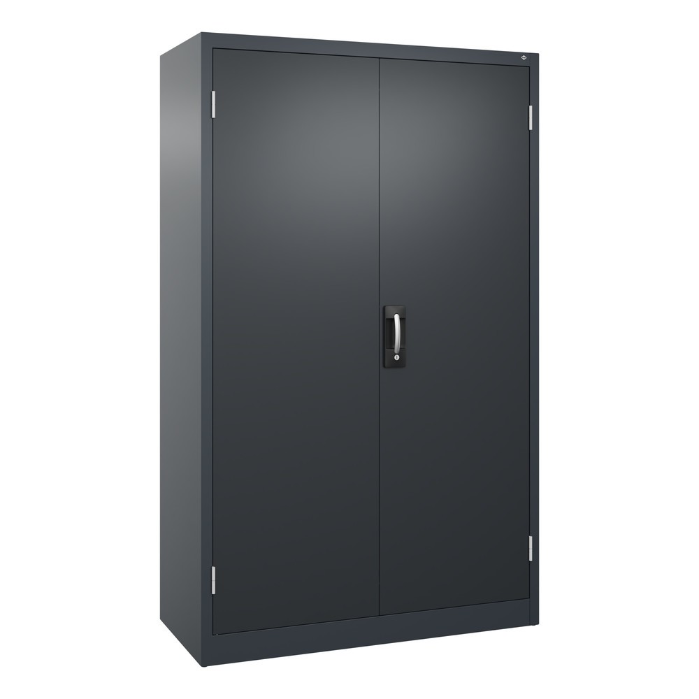 Illustration du produit: Armoire pour charges lourdes C+P avec 4 tablettes, H x l x P 1 950 x 1 200 x 500 mm, gris anthracite, gris noir