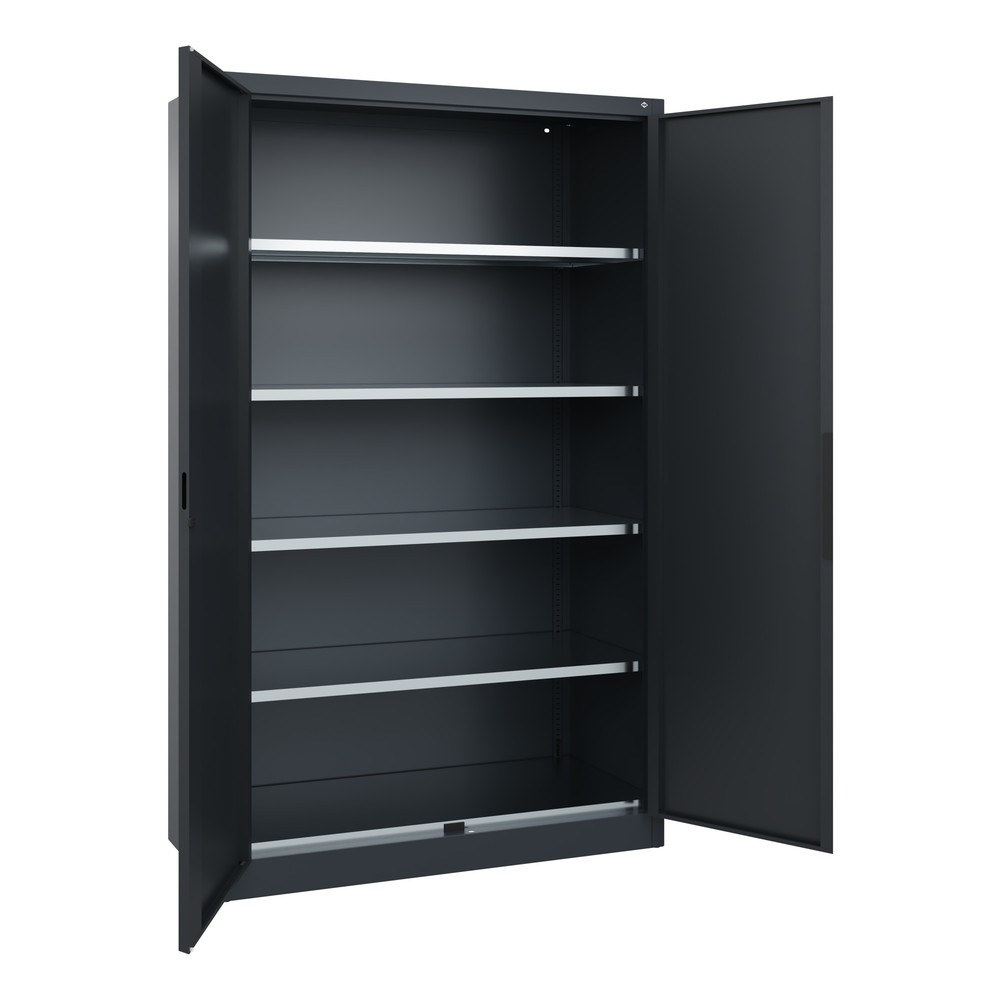 Numéro de l'image du produit 3: Armoire pour charges lourdes C+P avec 4 tablettes, H x l x P 1 950 x 1 200 x 500 mm, gris anthracite, gris noir
