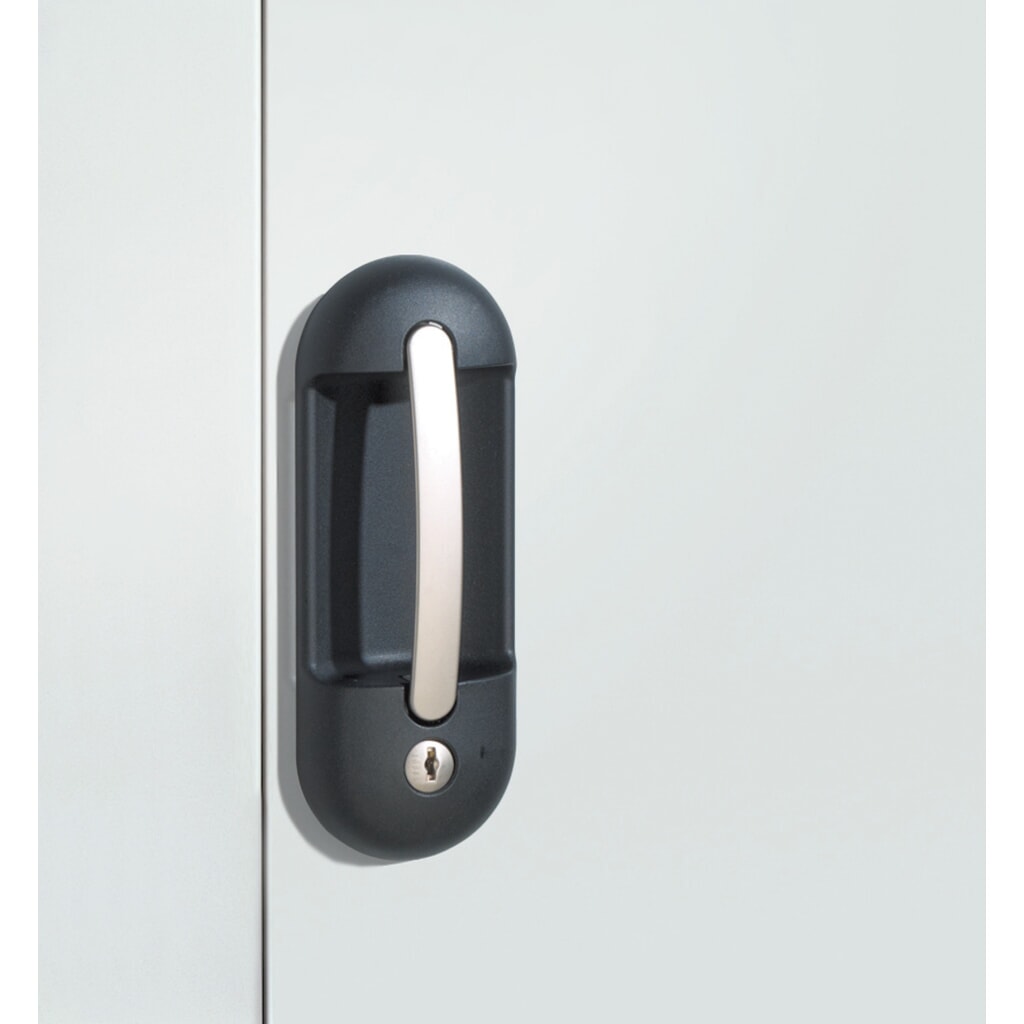 Armoire pour charges lourdes C+P avec 1 tablette, H x l x P 1 000 x 930 x 500 mm, gris clair, gris noir N° de l'image du produit 3 : Armoire pour charges lourdes C+P avec 1 tablette, H x l x P 1 000 x 930 x 500 mm, gris clair, gris noir