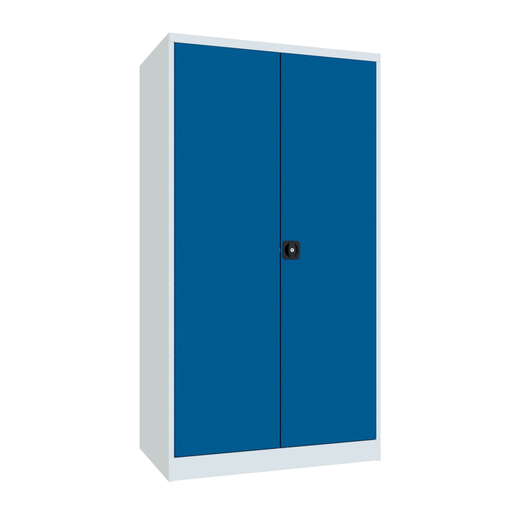 Numéro de l'image du produit 1: Armoire pour charges lourdes PAVOY Premium avec paroi intermédiaire, 8 tablettes, bleu gentiane, gris clair