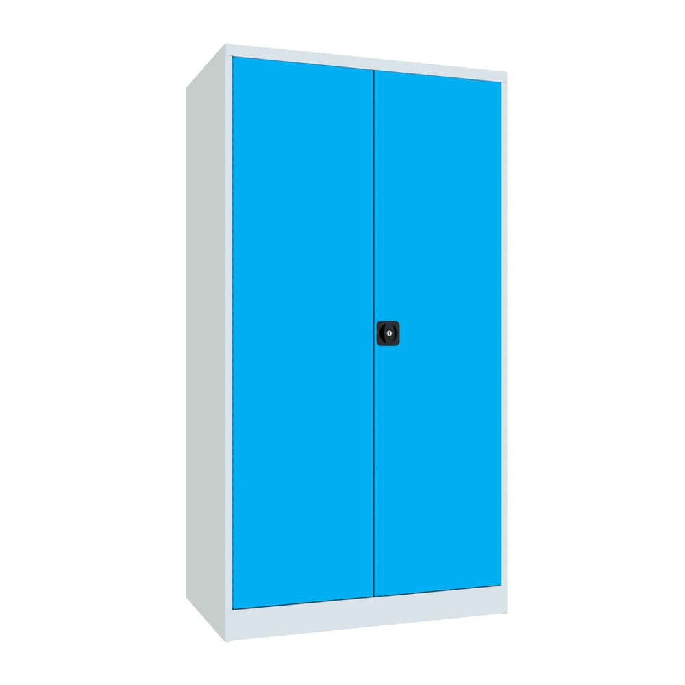 Numéro de l'image du produit 1: Armoire pour charges lourdes PAVOY Premium avec paroi intermédiaire, 8 tablettes, bleu clair, gris clair