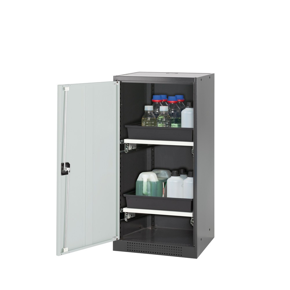 Illustration du produit: Armoire pour produits chimiques et toxiques asecos® avec tablettes extractibles, HxlxP 1 105 x 545 x 520 mm, gris clair