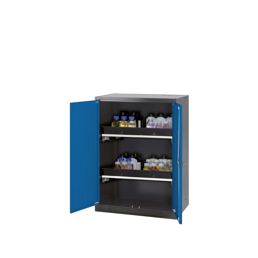 Illustration du produit: Armoire pour produits chimiques et toxiques asecos® avec tablettes extractibles, HxlxP 1 105 x 810 x 520 mm, bleu gentiane