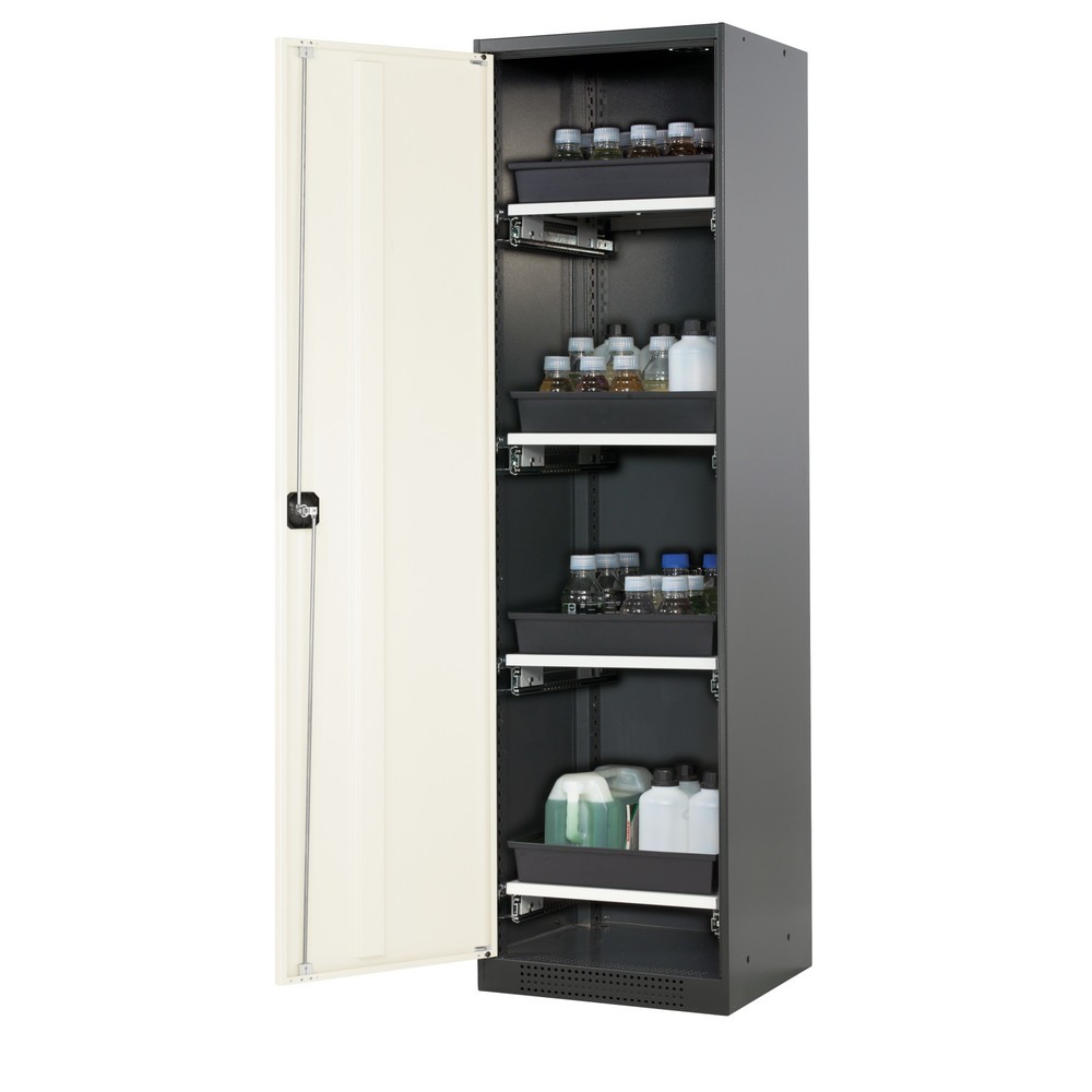 Illustration du produit: Armoire pour produits chimiques et toxiques asecos® avec tablettes extractibles, HxlxP 1 950 x 545 x 520 mm, blanc pur