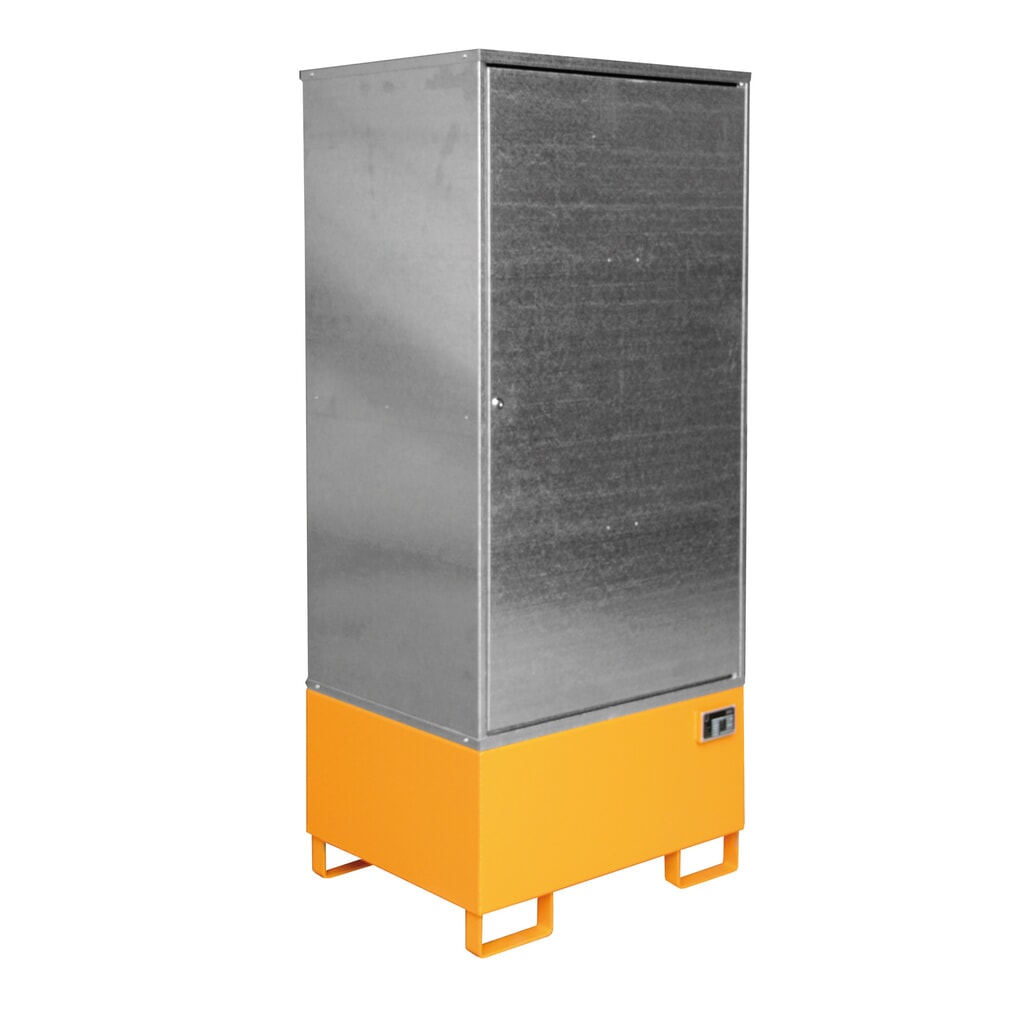 Armoire sécurité Bauer® avec bac de rétention au sol StawaR GS-1, pour 1 fût de 200 litres, peinte, jaune-orange Illustration du produit: Armoire sécurité Bauer® avec bac de rétention au sol StawaR GS-1, pour 1 fût de 200 litres, peinte, jaune-orange