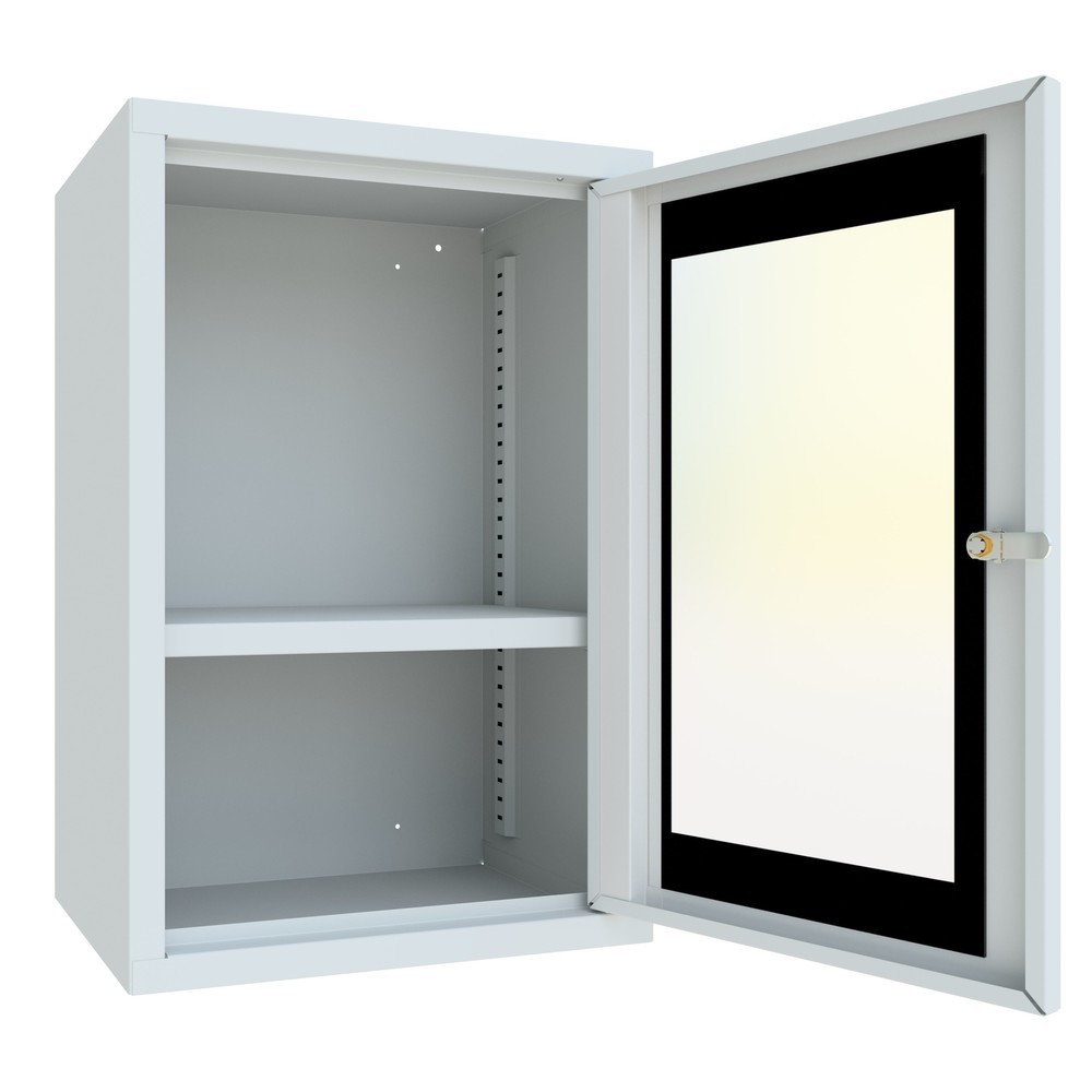 Numéro de l'image du produit 4: Armoire suspendue PAVOY avec regard, H x l x P 600 x 400 x 300 mm, gris clair, gris clair