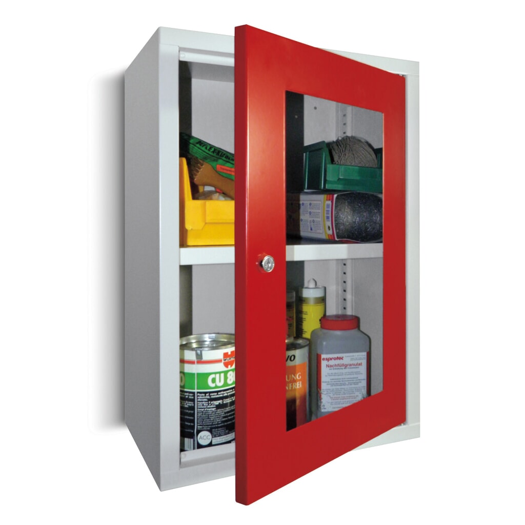 Armoire suspendue PAVOY avec regard, H x l x P 600 x 800 x 300 mm, gris clair, gris anthracite N° de l'image du produit 2 : Armoire suspendue PAVOY avec regard, H x l x P 600 x 800 x 300 mm, gris clair, gris anthracite
