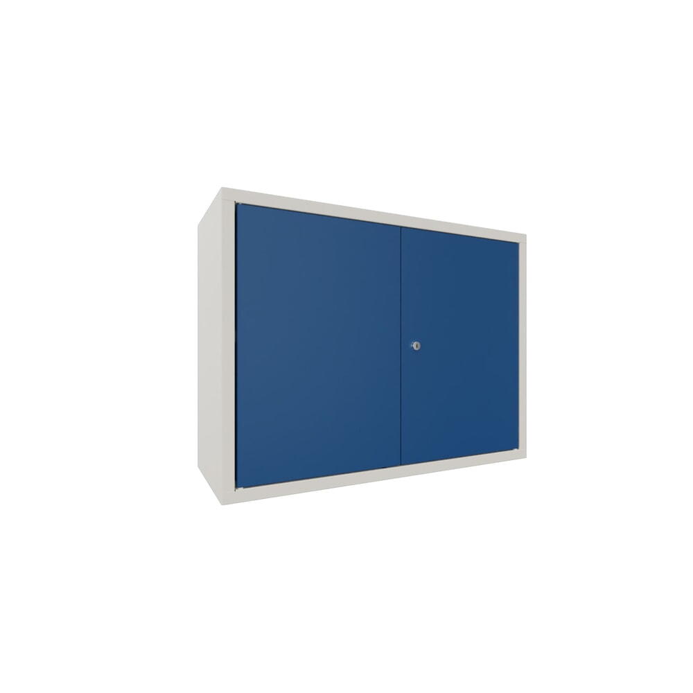 N° de l'image du produit 1 : Armoire suspendue PAVOY, H x l x P 600 x 800 x 300 mm, bleu gentiane, blanc pur
