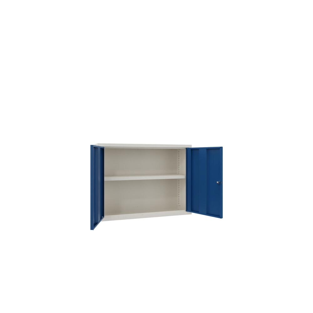 N° de l'image du produit 2 : Armoire suspendue PAVOY, H x l x P 600 x 800 x 300 mm, bleu gentiane, blanc pur