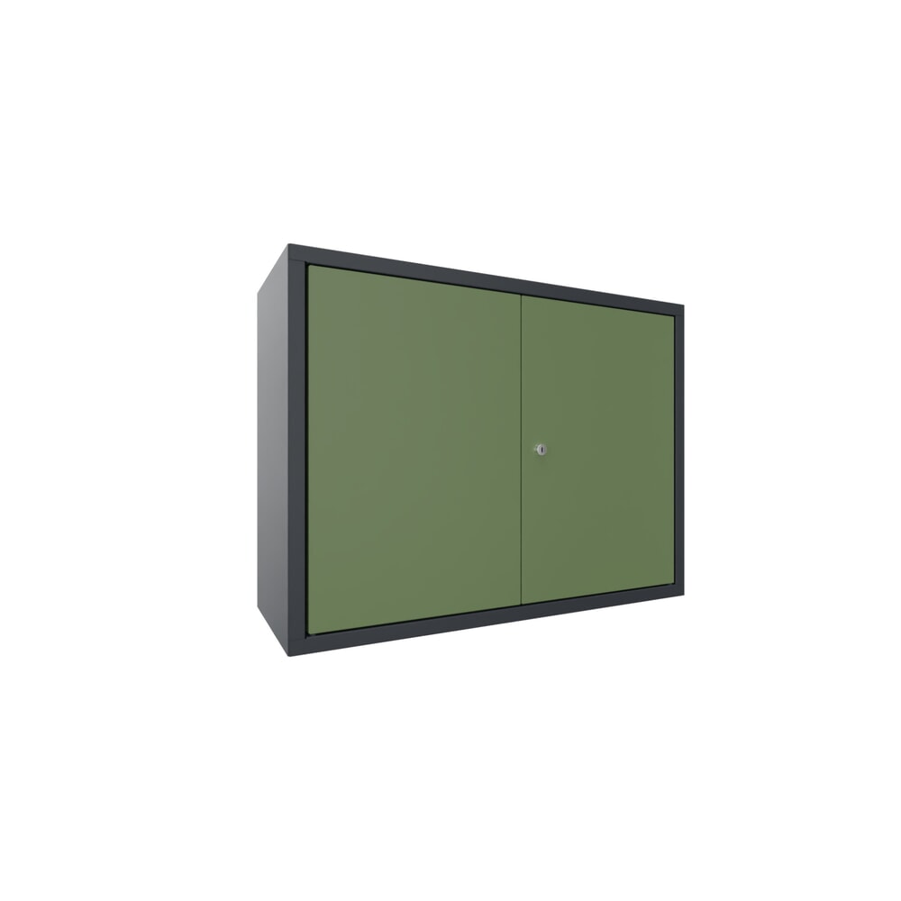 N° de l'image du produit 1 : Armoire suspendue PAVOY, H x l x P 600 x 800 x 300 mm, vert réséda, gris anthracite