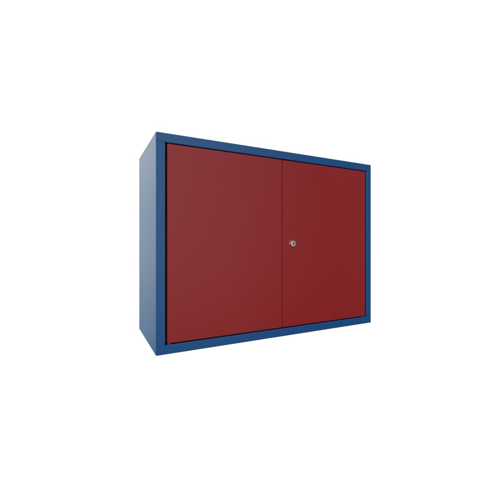 Numéro de l'image du produit 1: Armoire suspendue PAVOY, H x l x P 600 x 800 x 300 mm, rouge rubis, bleu gentiane