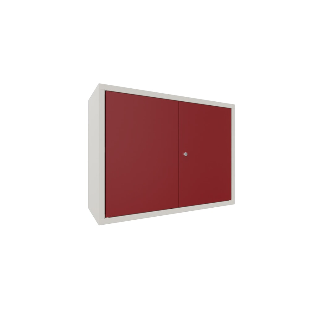N° de l'image du produit 1 : Armoire suspendue PAVOY, H x l x P 600 x 800 x 300 mm, rouge rubis, blanc pur