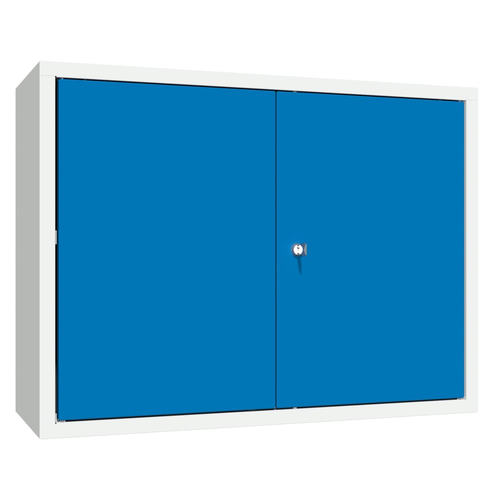 Illustration du produit: Armoire suspendue PAVOY, H x l x P 600 x 800 x 300 mm, paroi arrière perforée, bleu gentiane, gris clair