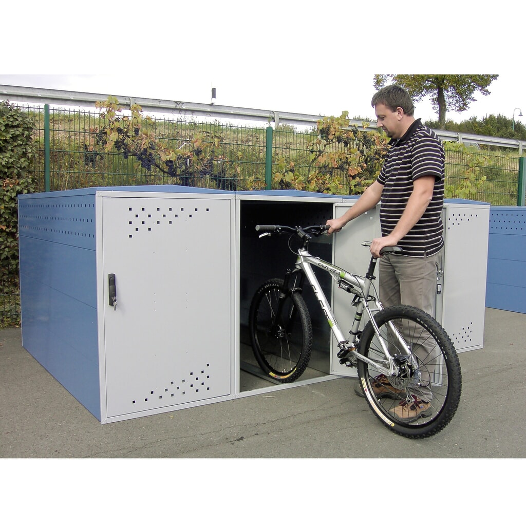 Garage pour vélos complet, HxLxP 1 250 x 800 x 2 050 mm N° de l'image du produit 3 : Garage pour vélos complet, HxLxP 1 250 x 800 x 2 050 mm