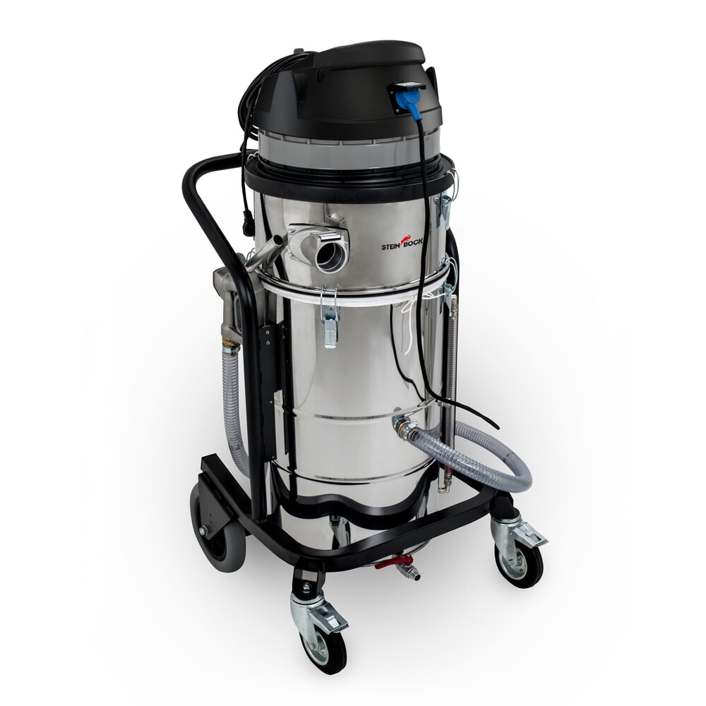 N° de l'image du produit 1 : Steinbock® aspirateur d’huile et de copeaux à pompe VS 2/90 SUB OIL, puissance max. 2 600 W, capacité 90 l, acier inoxydable