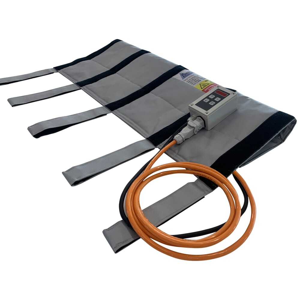 N° de l'image du produit 1 : Kuhlmann enveloppe chauffante pour câble haute tension, 230 V avec régulateur de température 0 - 90 °C, 750 W, longueur 1 m