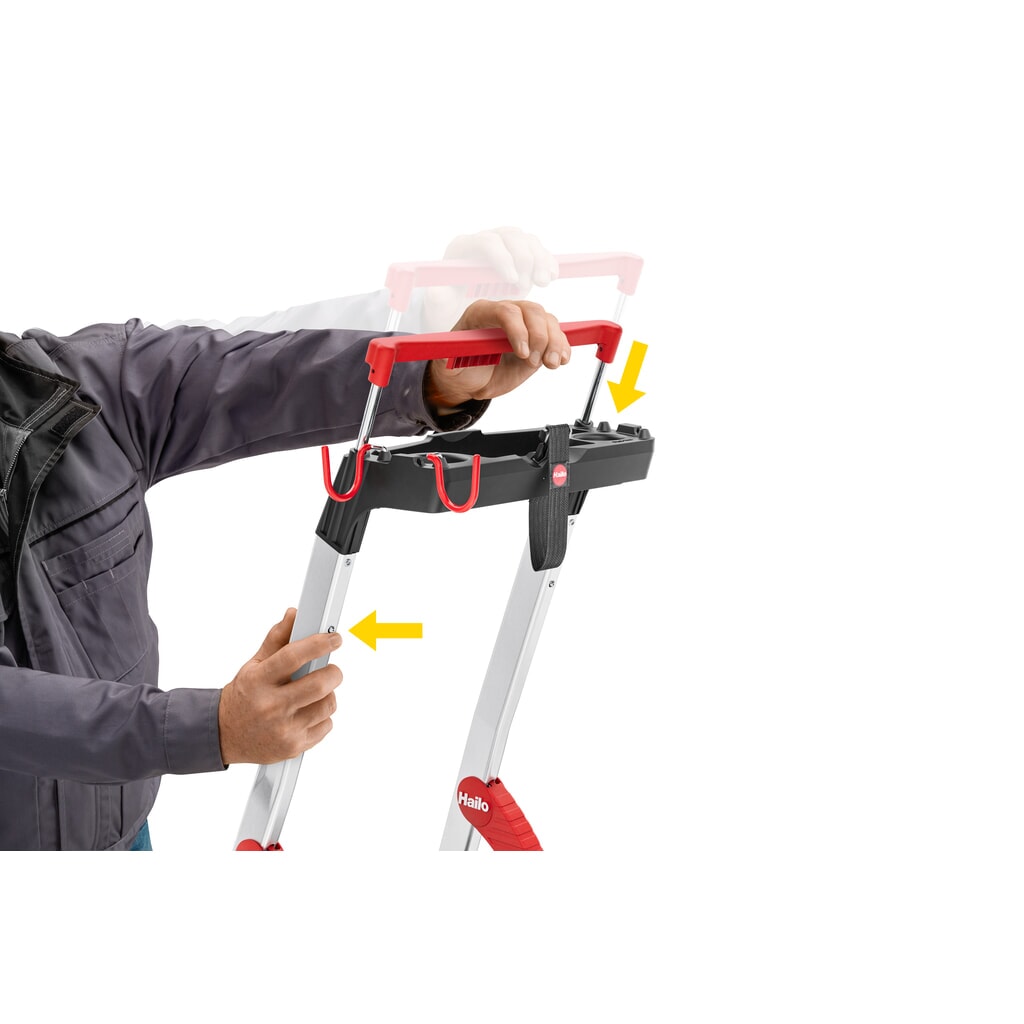 Escabeau double à marches Hailo TopLine, hauteur de travail 0,63 m N° de l'image du produit 6 : Escabeau double à marches Hailo TopLine, hauteur de travail 0,63 m
