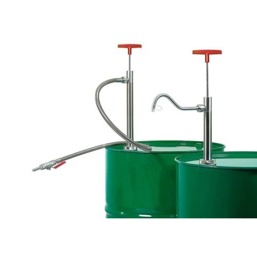 Illustration du produit: Denios pompe à fûts en acier inoxydable avec coude de sortie, profondeur d'immersion de 910 mm
