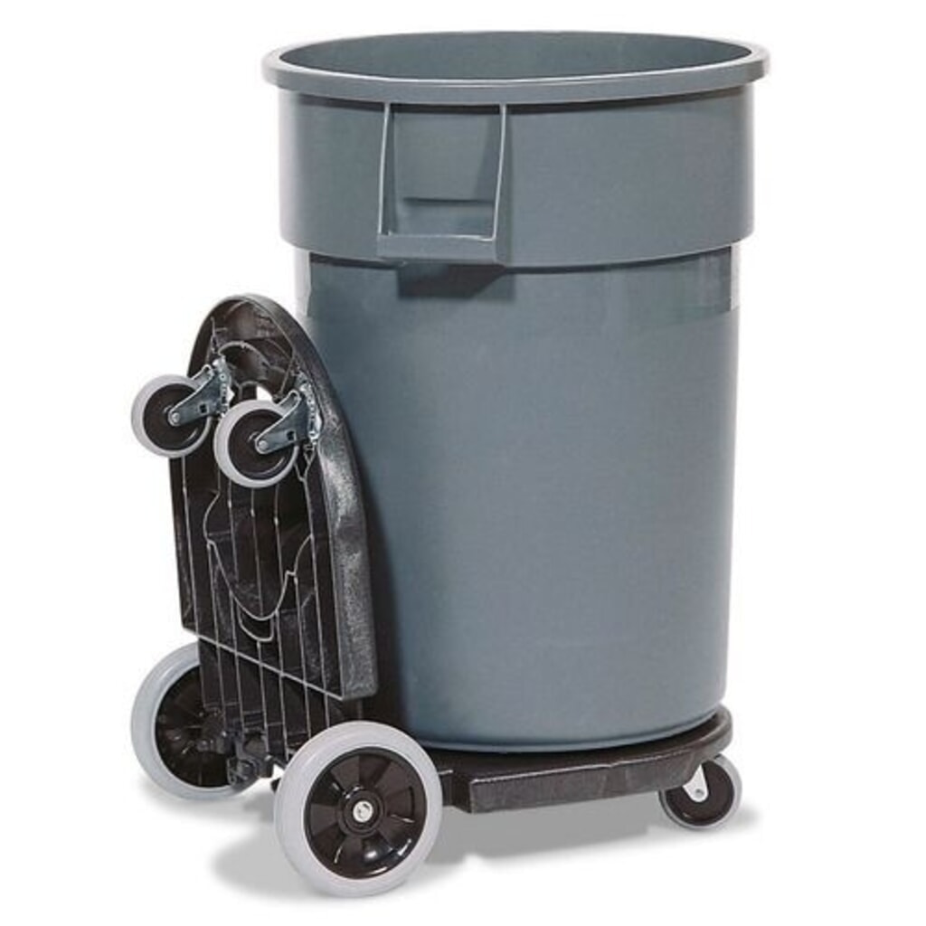 Illustration du produit: Denios collecteur de matériaux DENSORB sur transpalette de stockage et d’élimination avec 2 conteneurs (120 et 170 l)