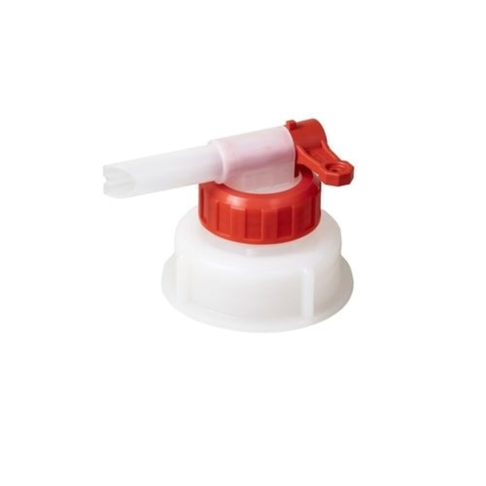 N° de l'image du produit 1 : Denios robinet en plastique, apte au contact alimentaire, résistant aux acides AH 61, diamètre du filetage 61 mm