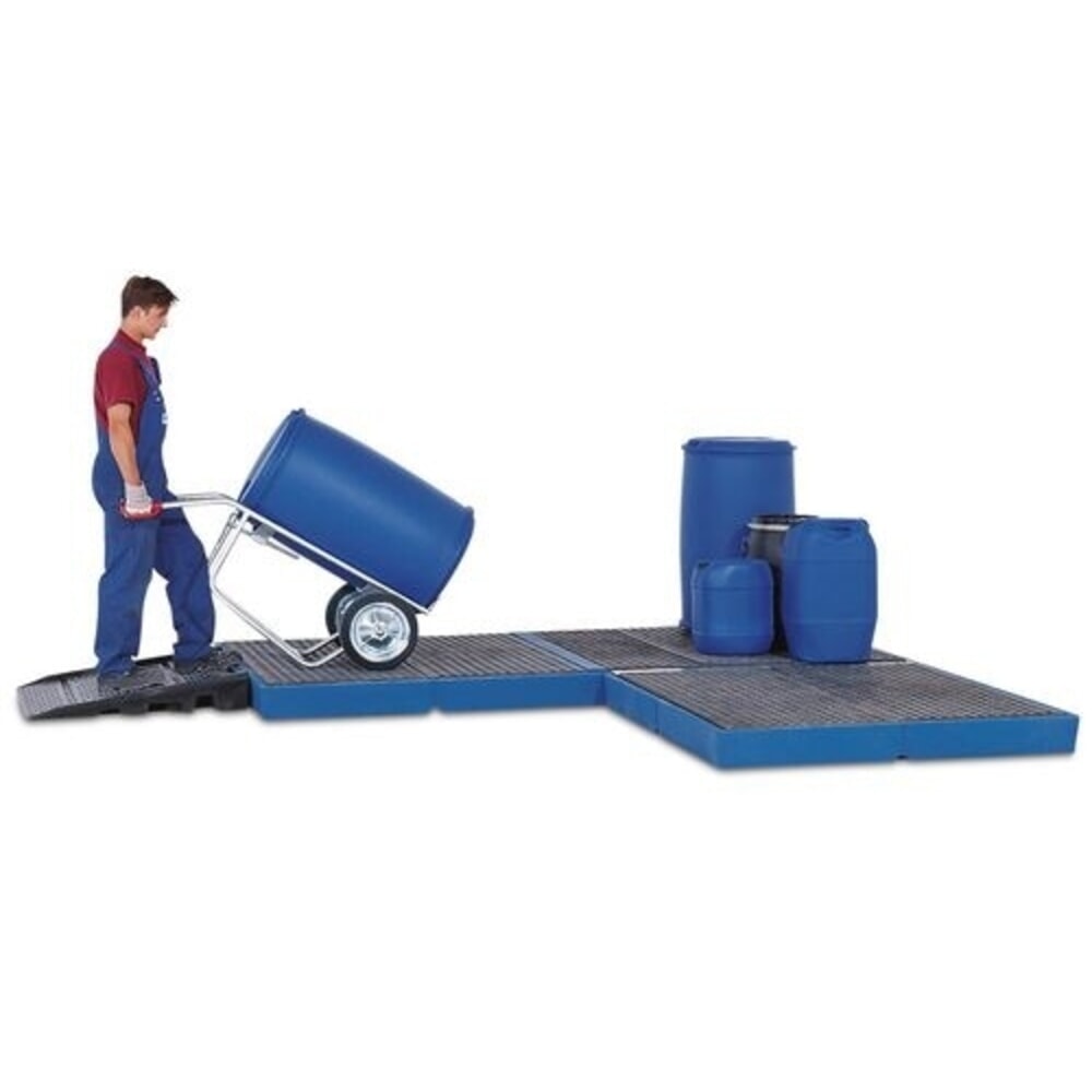 N° de l'image du produit 2 : Denios bac de rétention au sol classic-line en polyéthylène (PE) monobloc, avec grille en polyéthylène (PE), H x l x P 150 x 1 500 x 1 500 mm