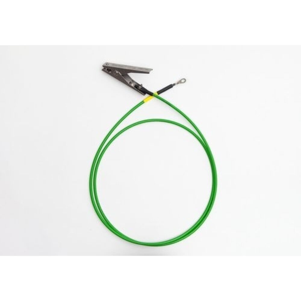 Illustration du produit: Denios câble de mise à la terre avec 1 pince de mise à la terre / 1 cosse annulaire, isolation et homologation ATEX, 2 m