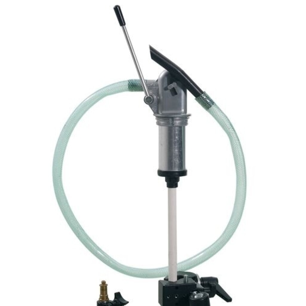 Illustration du produit: Denios Pompe à fûts en moulage sous pression en zinc, avec tuyau en PVC et coude de refoulement, profondeur d'immersion de 700 mm