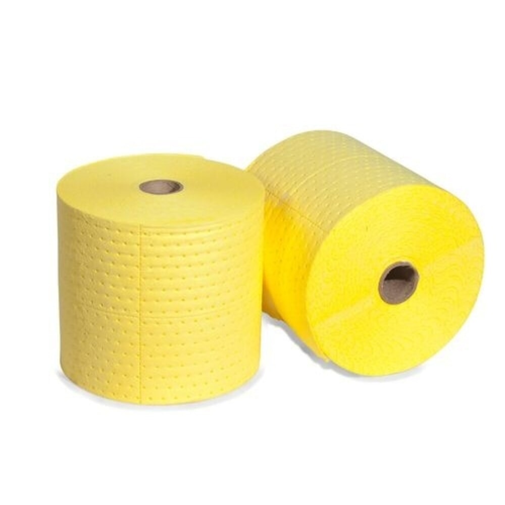N° de l'image du produit 1 : Denios rouleau de non-tissé absorbant DENSORB Economy Single, spécial, léger, 38 cm x 90 m, 2 pièce