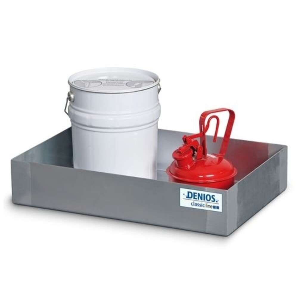 N° de l'image du produit 1 : Denios bac de rétention pour petits bidons classic-line en acier galvanisé, volume de 20 l, H x l x P 120 x 400 x 600 mm