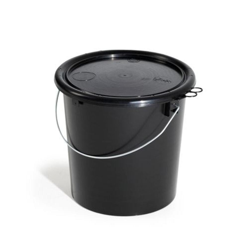 N° de l'image du produit 1 : Denios Seau UN en polypropylène (vert), 11 l, noir avec couvercle, conducteur, lot de 5