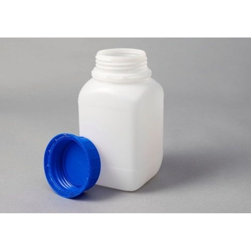 N° de l'image du produit 1 : Denios bouteilles à large ouverture en polyéthylène haute densité, carrées, transparentes naturelles, 1 500 ml, UN, lot de 6