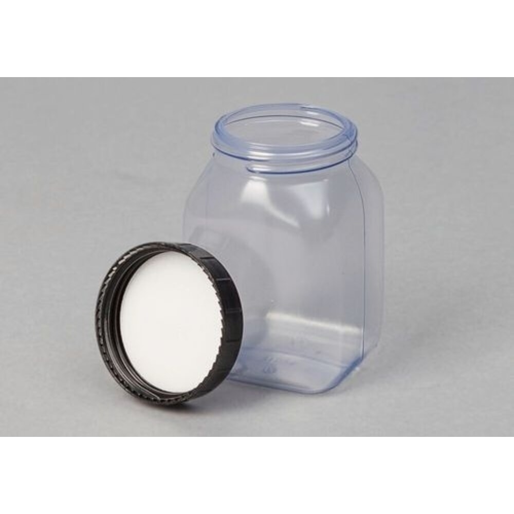 N° de l'image du produit 1 : Denios bouteilles à large ouverture en PVC naturel transparent, carrées, 200 ml, lot de 24
