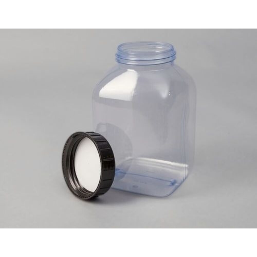 N° de l'image du produit 1 : Denios bouteilles à large ouverture en PVC naturel transparent, carrées, 2 000 ml, lot de 6