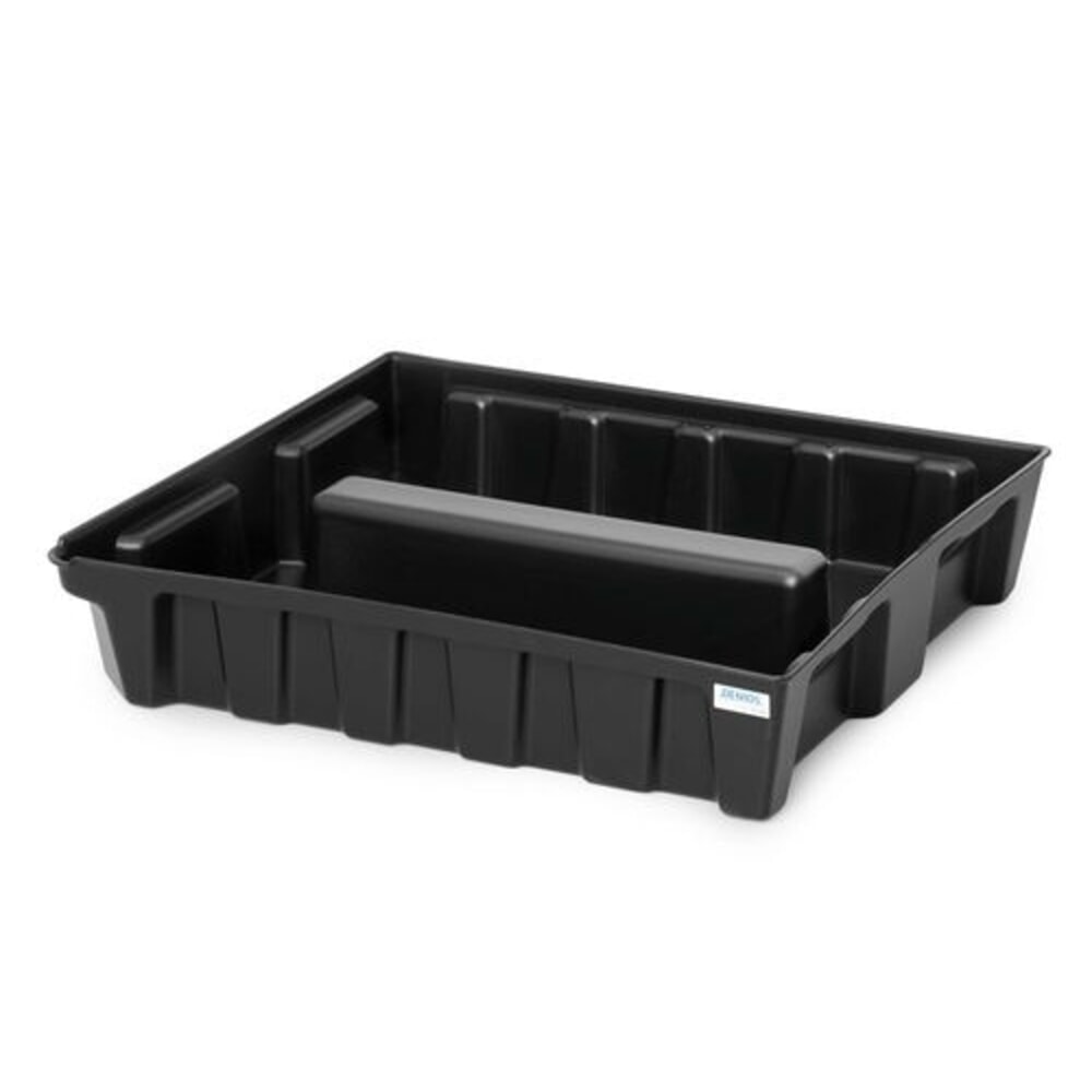 N° de l'image du produit 1 : Denios bac de rétention pour petits bidons base-line en polyéthylène (PE), hauteur 160 mm, avec drain, sans grille, volume de 70 l