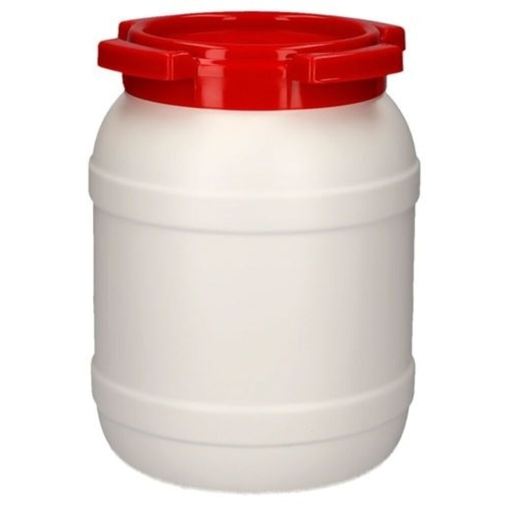 N° de l'image du produit 2 : Denios fût à large ouverture en Polyéthylène (PE), blanc-rouge WH 6, volumes de 6,4 l