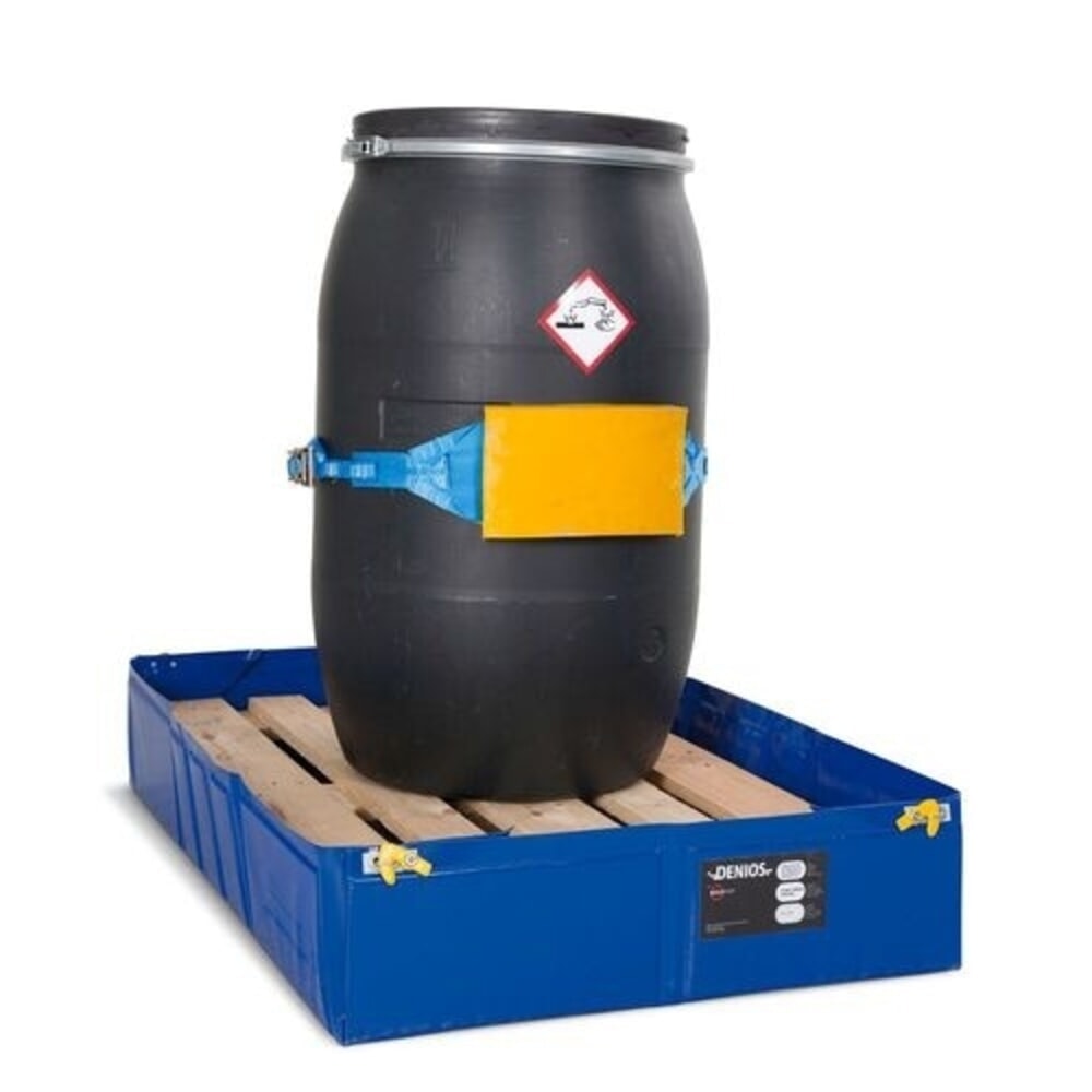 N° de l'image du produit 4 : Denios bac de rétention réutilisable pliable en plastique, volume de 210 l, H x l x P 225 x 840 x 1240 mm