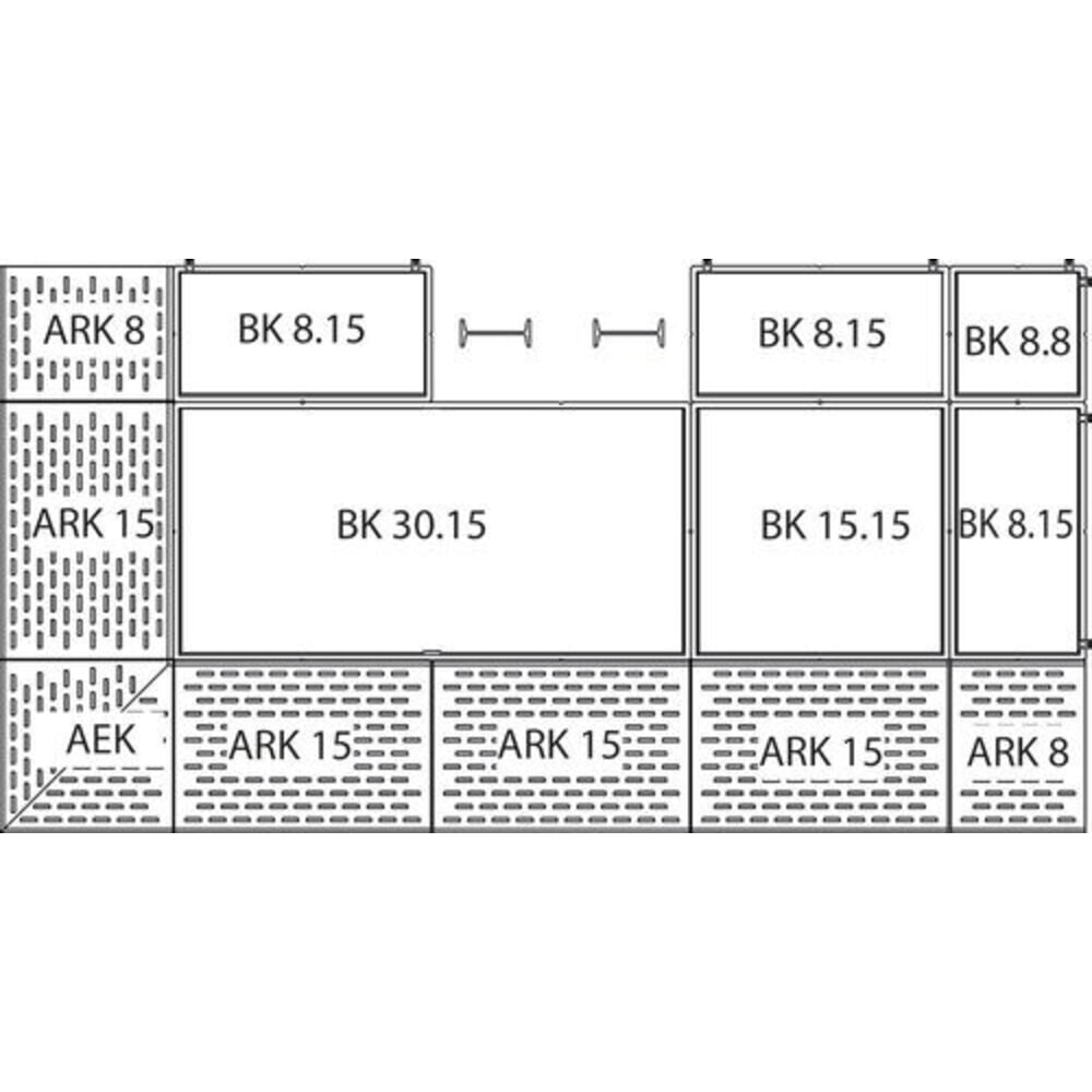 N° de l'image du produit 2 : Denios bac de rétention au sol classic-line en polyéthylène (PE), élément unique, avec grille galvanisée, H x l x P 150 x 790 x 790 mm