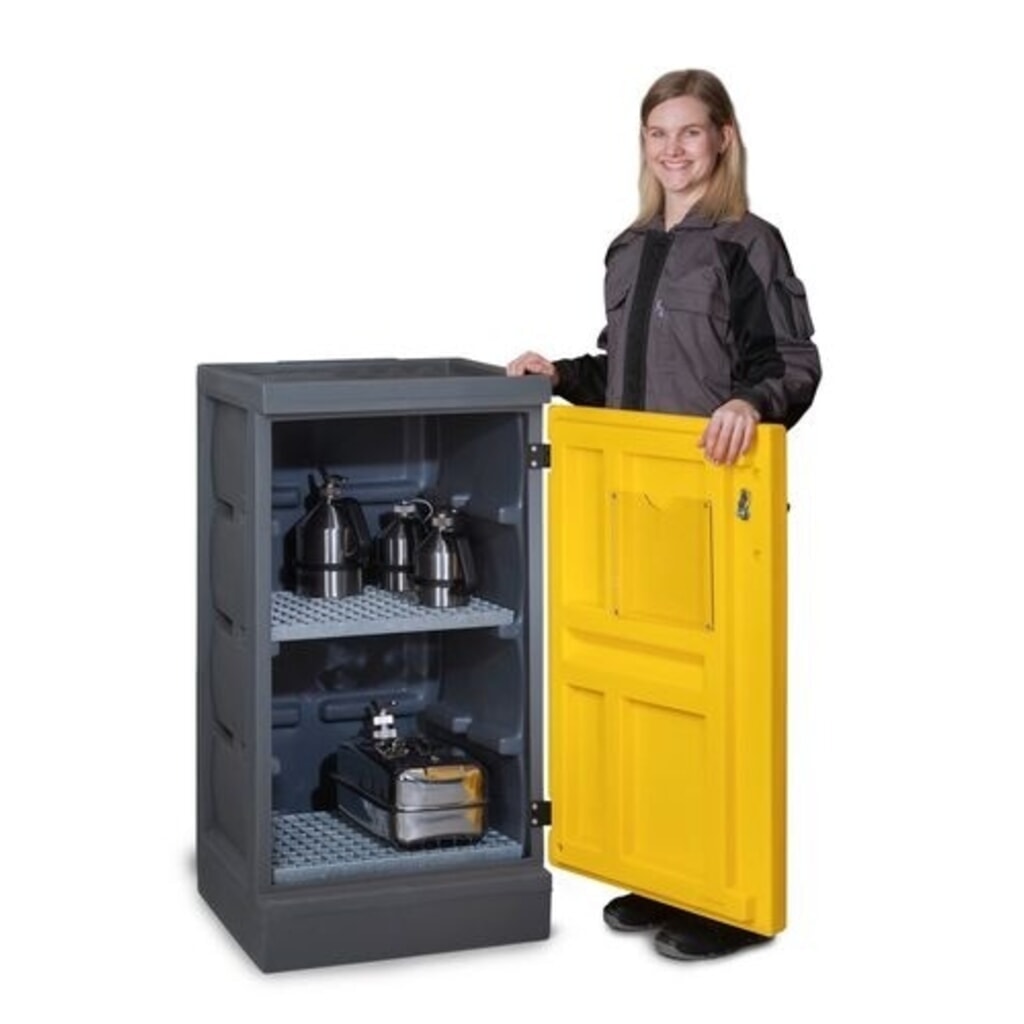 N° de l'image du produit 4 : Denios armoire pour produits chimiques en polyéthylène (PE), H x l x P 1 130 x 610 x 640 mm, 2 grilles galvanisées
