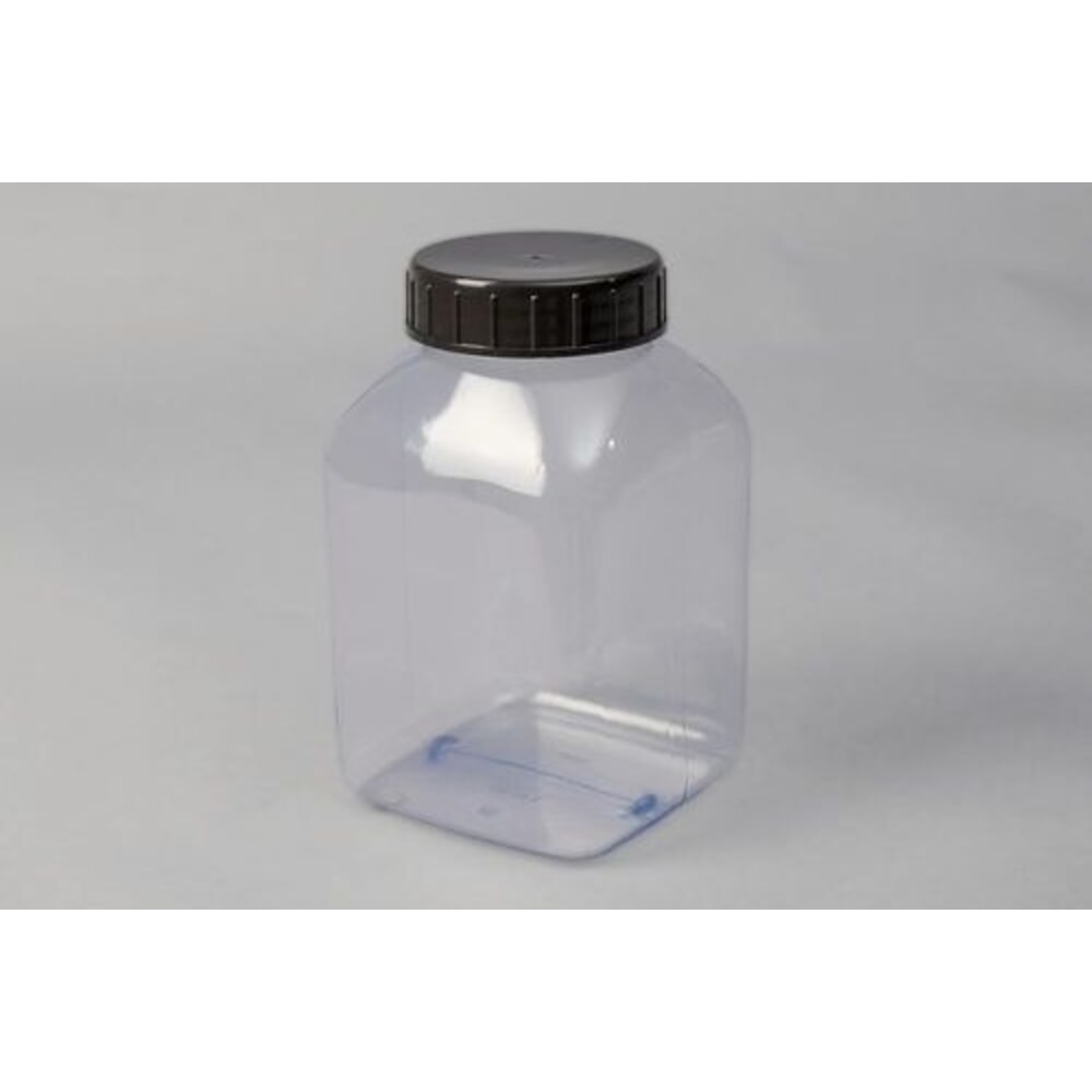 N° de l'image du produit 2 : Denios bouteilles à large ouverture en PVC naturel transparent, carrées, 2 000 ml, lot de 6