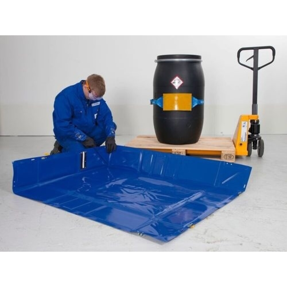N° de l'image du produit 5 : Denios bac de rétention réutilisable pliable en plastique, volume de 210 l, H x l x P 225 x 840 x 1240 mm