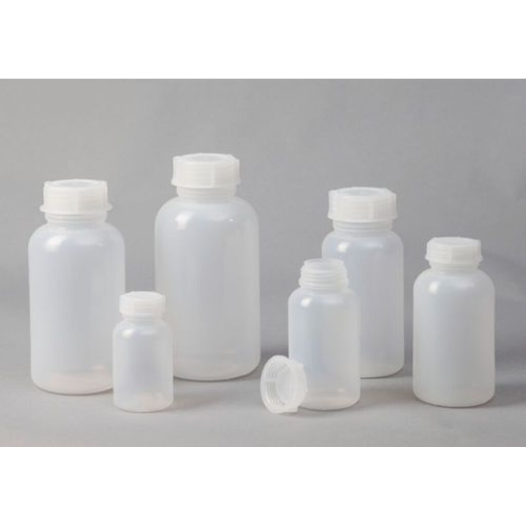 Denios bouteilles à large ouverture en polyéthylène basse densité, rondes, transparentes naturelles, 1500 ml, lot de 6 N° de l'image du produit 3 : Denios bouteilles à large ouverture en polyéthylène basse densité, rondes, transparentes naturelles, 1500 ml, lot de 6