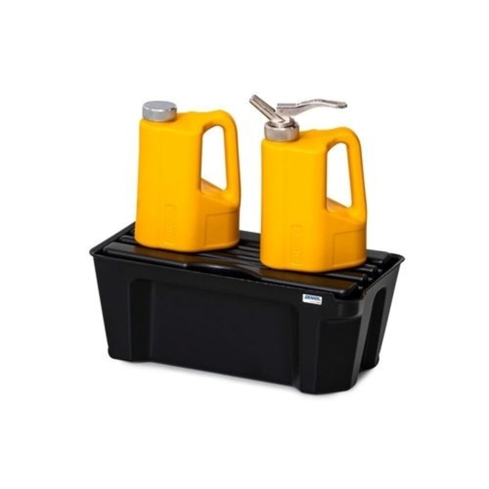 N° de l'image du produit 3 : Denios bac de rétention pour petits bidons base-line en polyéthylène (PE), hauteur 160 mm, avec drain et grille en polyéthylène (PE), volume de 5 l