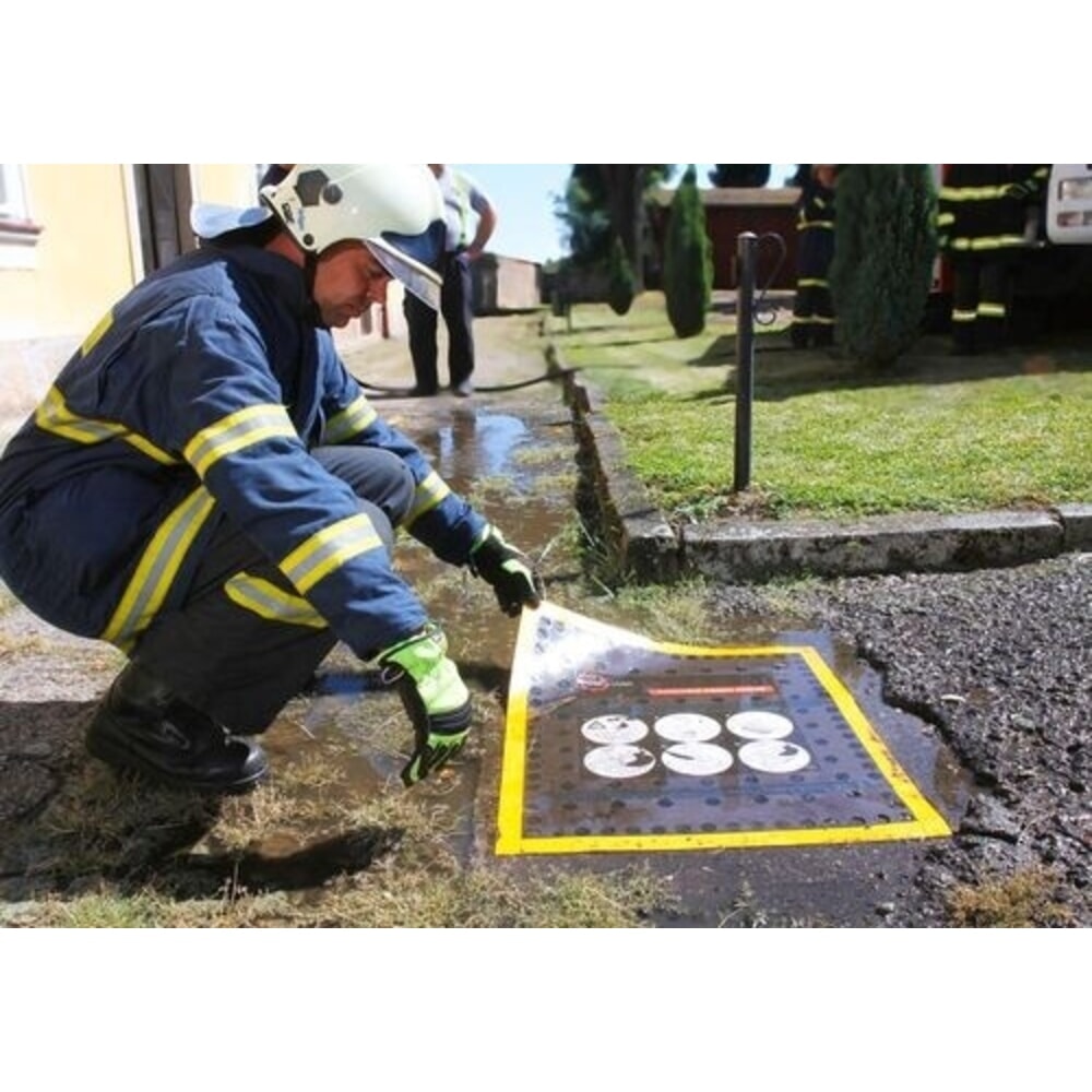 N° de l'image du produit 4 : Denios Protection des canalisations, couvercle pliable pour écoulements horizontaux et verticaux