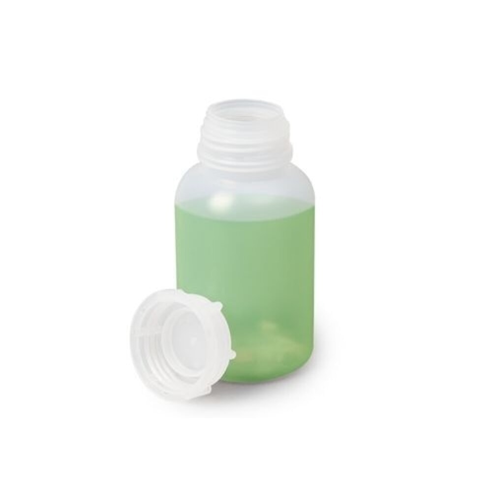 N° de l'image du produit 5 : Denios bouteilles à large ouverture en polyéthylène basse densité, rondes, transparentes naturelles, 250 ml, lot de 30